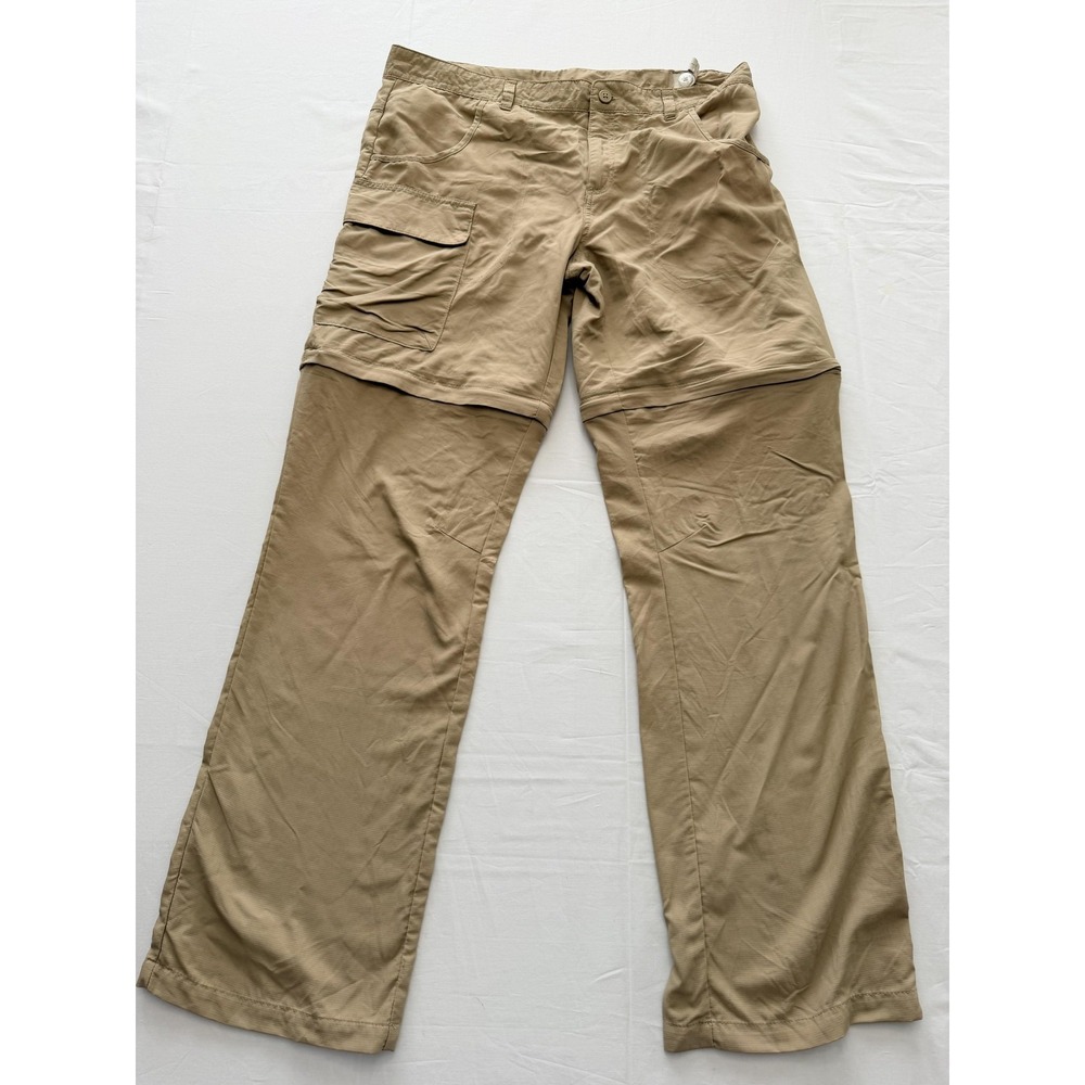 Columbia Pants Womens Xl Beige Omni-Shade Convertible Cargo Hiking Travel Nylon